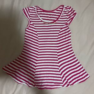 Hot Pink and White Striped Blouse